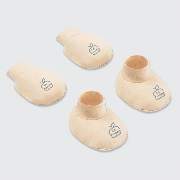 Set bao tay, bao chân sợi tre La Pomme màu be