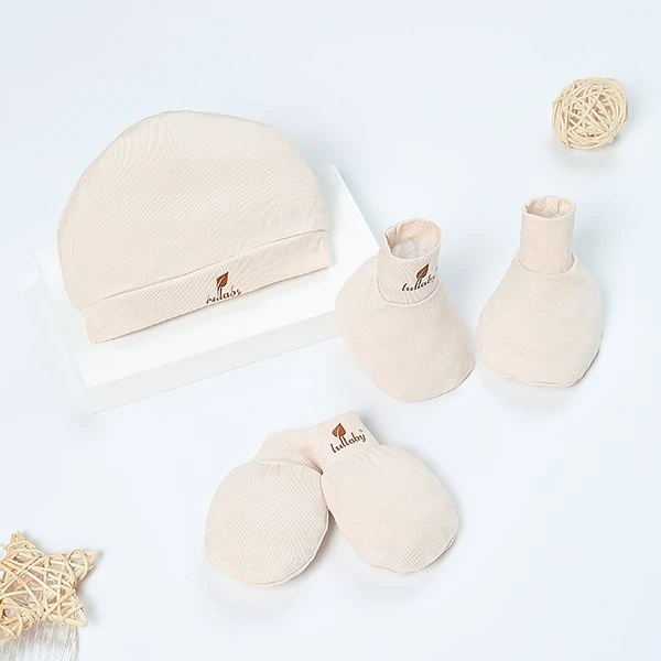 Set nón, bao tay bao chân rayon Lullaby NH977R màu be