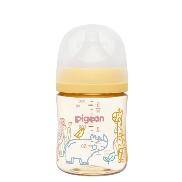 Bình sữa cổ rộng Pigeon Softouch Baby-Friendly World hình thú