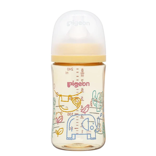Bình sữa cổ rộng Pigeon Softouch Baby-Friendly World hình thú