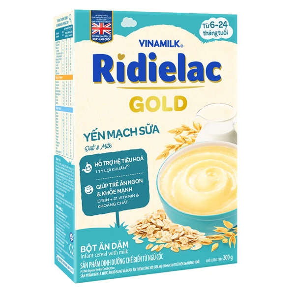 Bột ăn dặm Vinamilk Ridielac Gold yến mạch, sữa