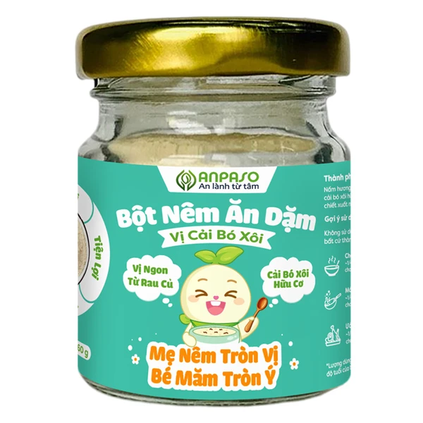 Bột nêm Anpaso cải bó xôi hũ 60g - Giao bao bì ngẫu nhiên