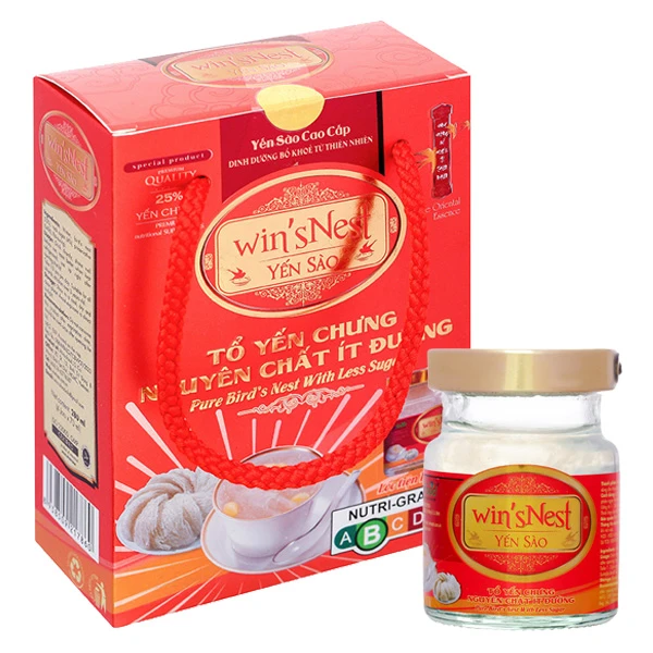 Hộp 4 hũ nước yến sào Win'sNest ít đường 70 ml