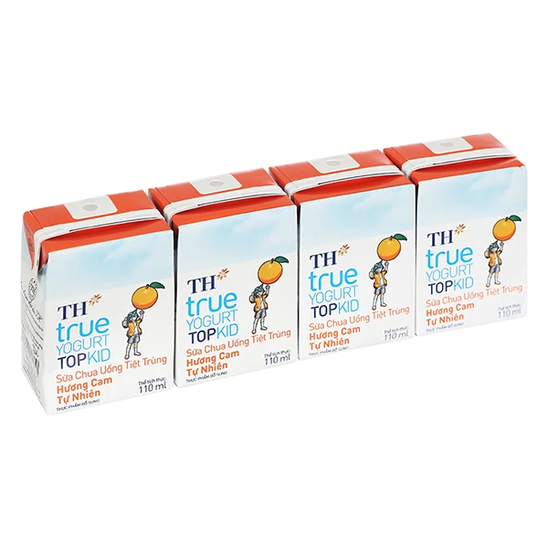 Lốc 4 hộp sữa chua uống tiệt trùng TH true YOGURT TOPKID - Giao bao bì ngẫu nhiên