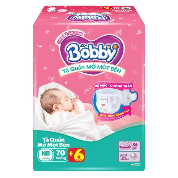 Tã quần mở một bên Bobby size NB
