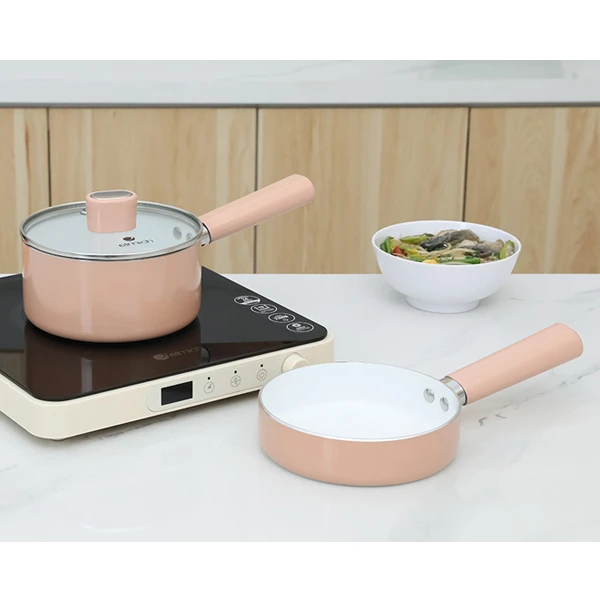 Bộ chảo quánh nhôm chống dính nắp kính Elmich Baby EL-1169AP