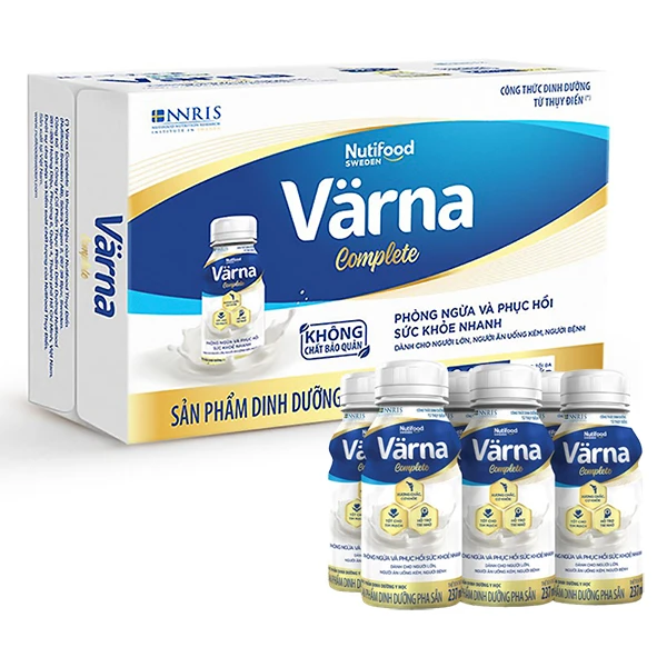 Thùng 24 chai sữa bột người lớn pha sẵn Nutifood Varna Complete