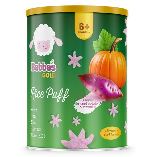Bánh gạo ăn dặm Babba's Gold vị khoai lang, bí đỏ