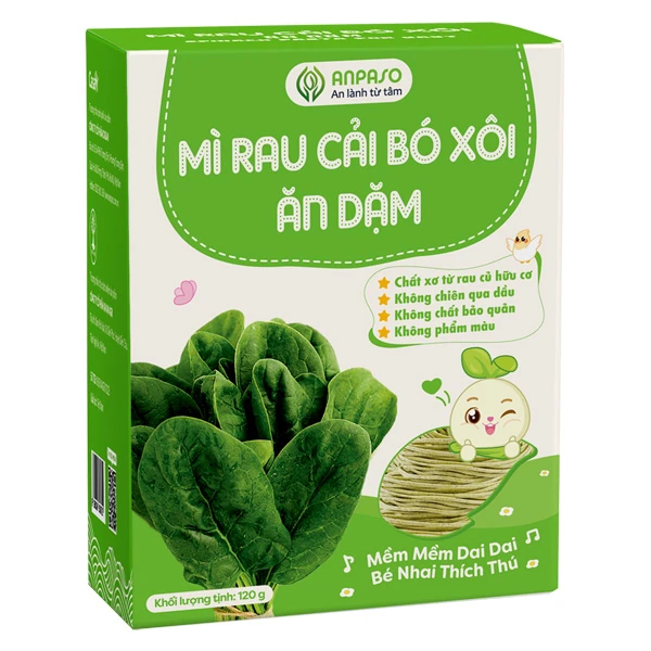 Mì ăn dặm hữu cơ cải bó xôi Anpaso