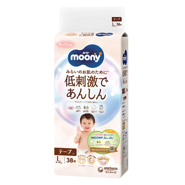 Tã dán Moony Dịu nhẹ size L