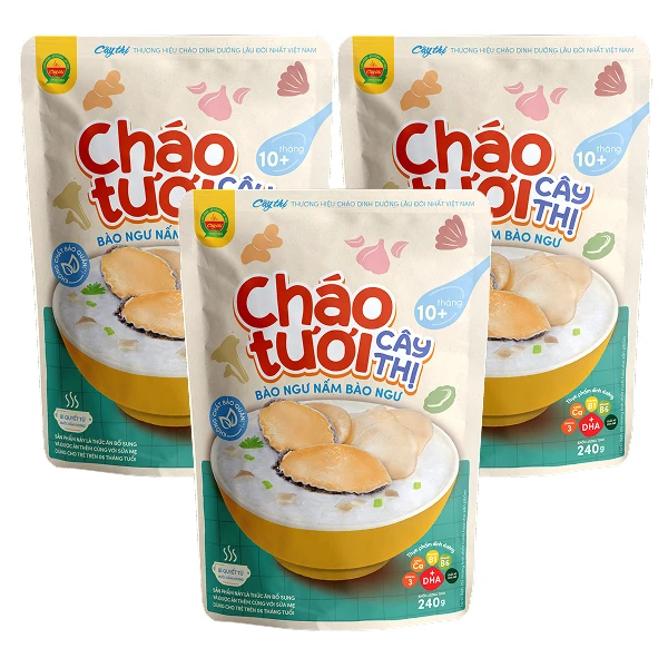 Combo 3 gói cháo tươi Cây Thị vị bào ngư, nấm bào ngư - Giao bao bì ngẫu nhiên