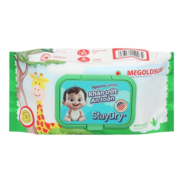 KHĂN ƯỚT STAYDRY NHA ĐAM DỊU NHẸ 100 MIẾNG