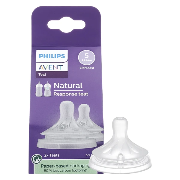 Bộ 2 núm ti Philips Avent SCY965/02 size 5 - Giao bao bì ngẫu nhiên