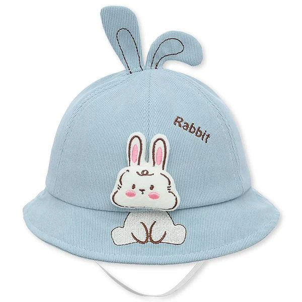 Nón vành cho bé TOP KIDS thêu thỏ con màu xanh