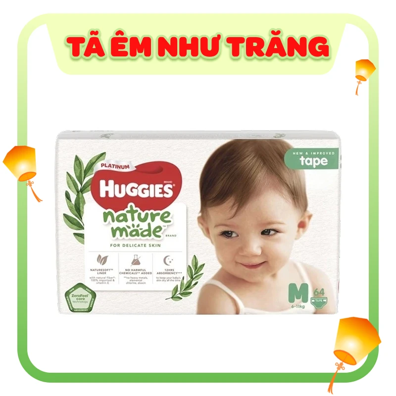 Tã dán Huggies Platinum nature made size M