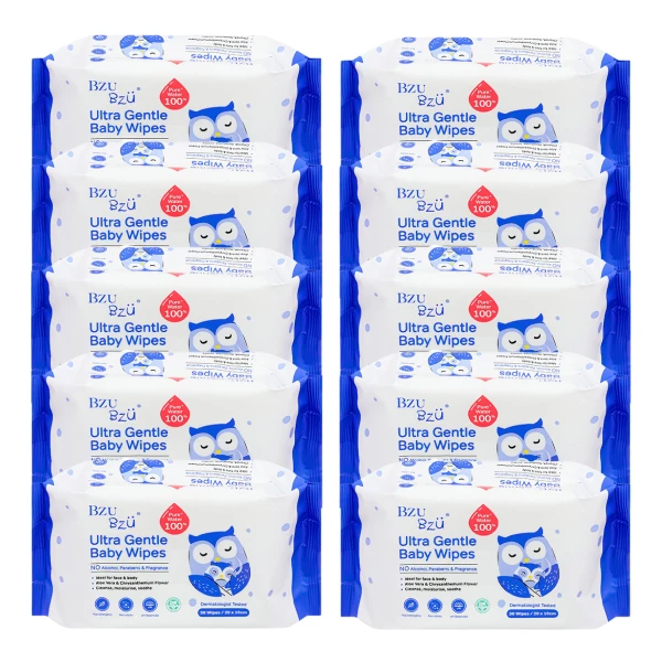 Combo 10 khăn ướt BZU BZU Ultra Gentle gói 30 miếng