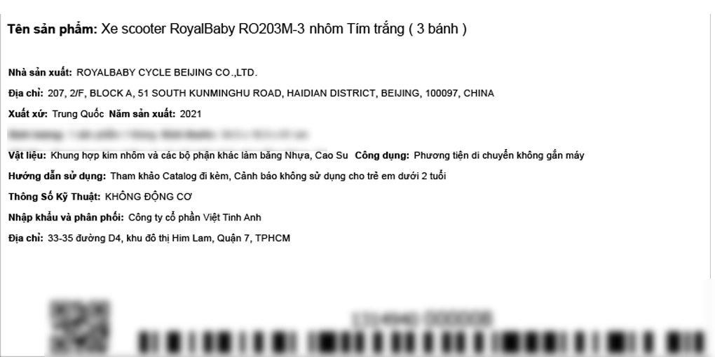 Xe scooter RoyalBaby RO203M-3 6