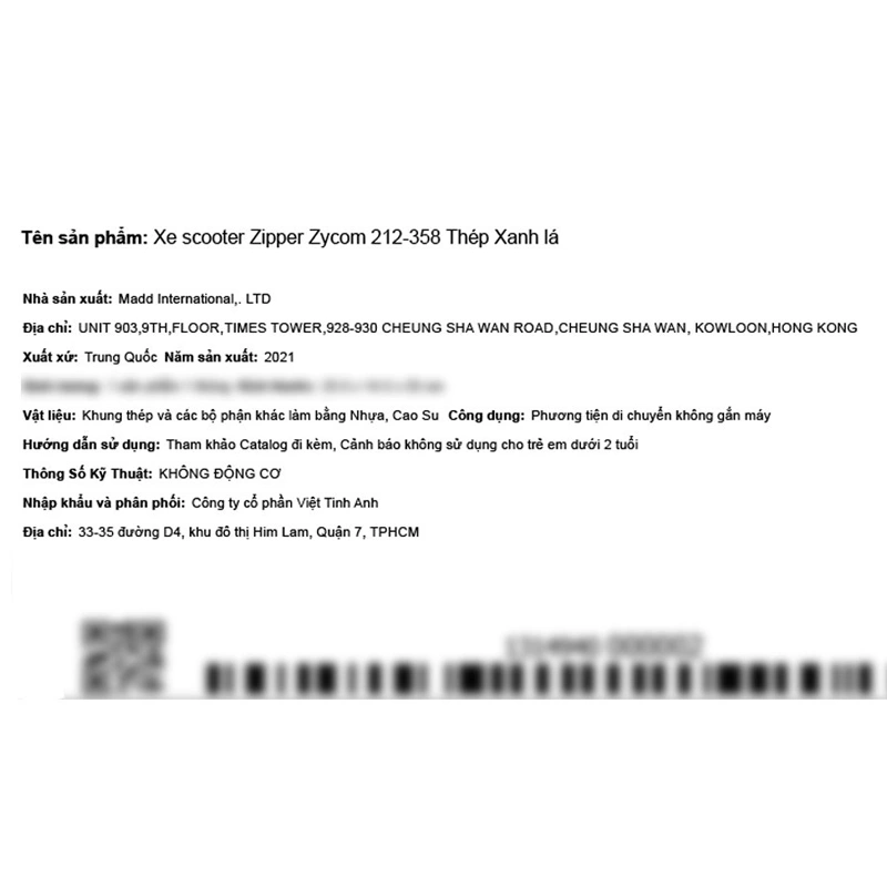 Xe scooter Zipper Zycom 212-358 (2 - 5 tuổi) 5