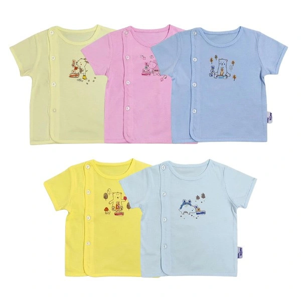 Áo tay ngắn bác sĩ màu in thú BabyMommy - Màu ngẫu nhiên 1