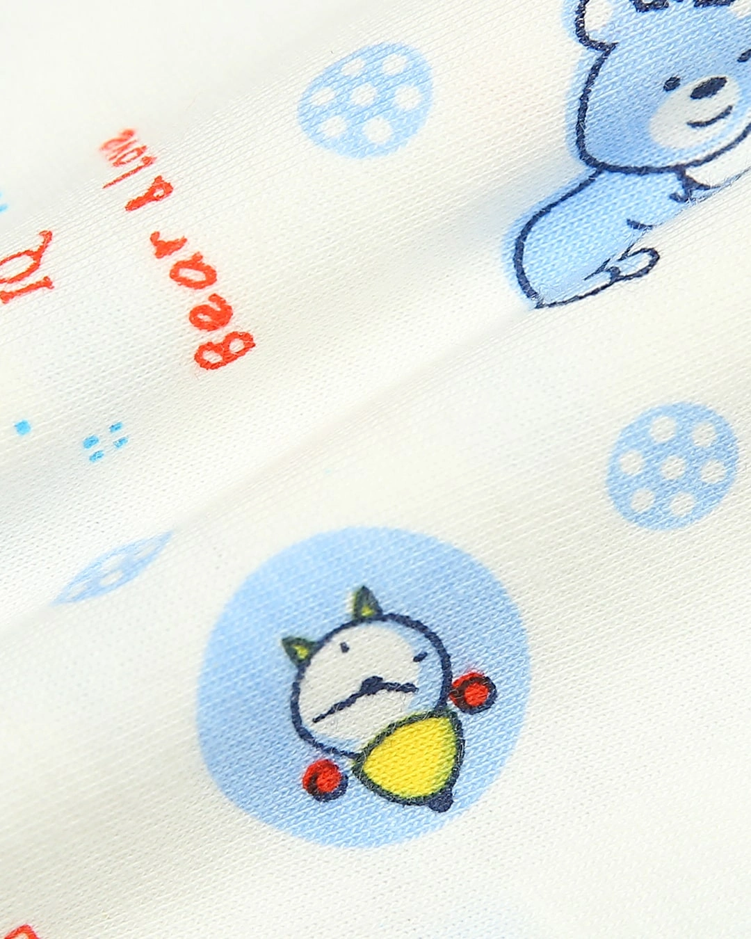 Áo tay ngắn in hình gấu con IQ Baby màu trắng 4