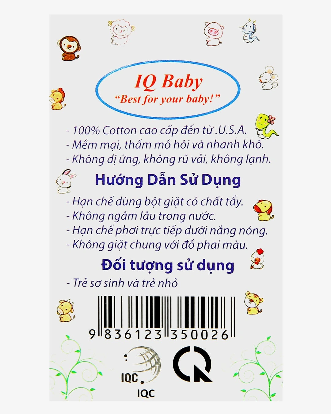 Áo tay ngắn in hình gấu con IQ Baby màu trắng 5