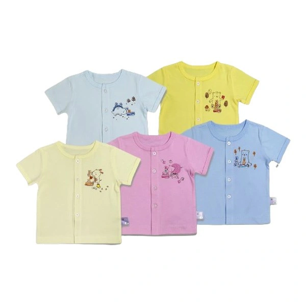 Áo tay ngắn nút giữa màu in BabyMommy - Màu ngẫu nhiên 1