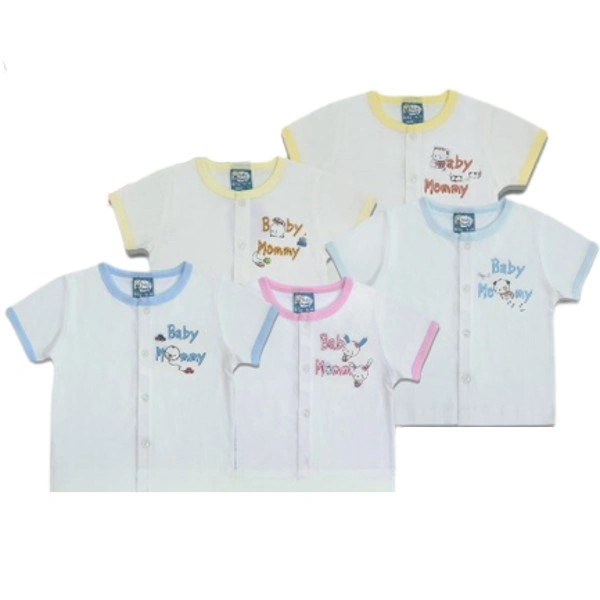 Áo tay ngắn nút giữa trắng in BabyMommy - Màu ngẫu nhiên 1