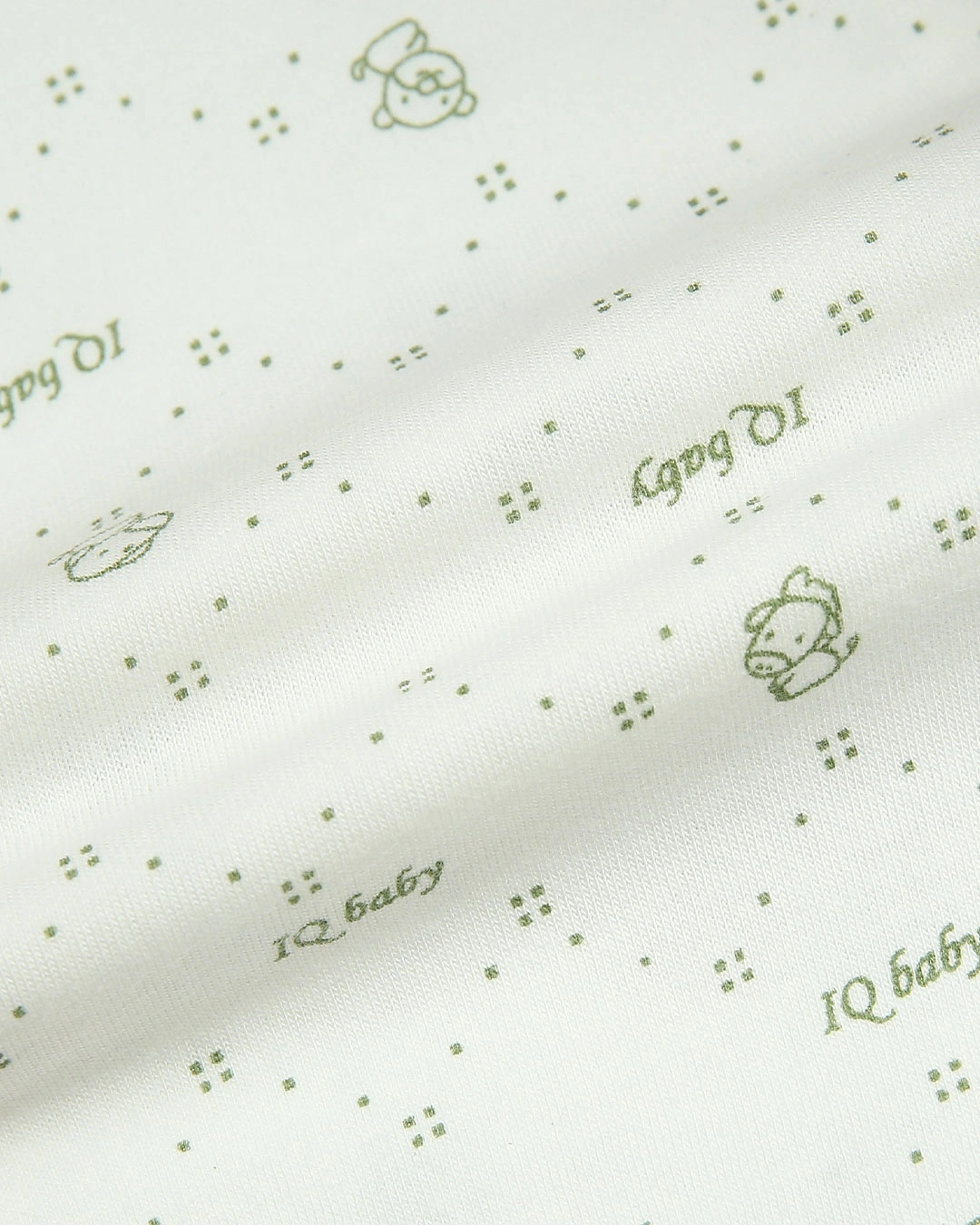 Áo tay ngắn in hình thú xanh IQ Baby màu trắng 4