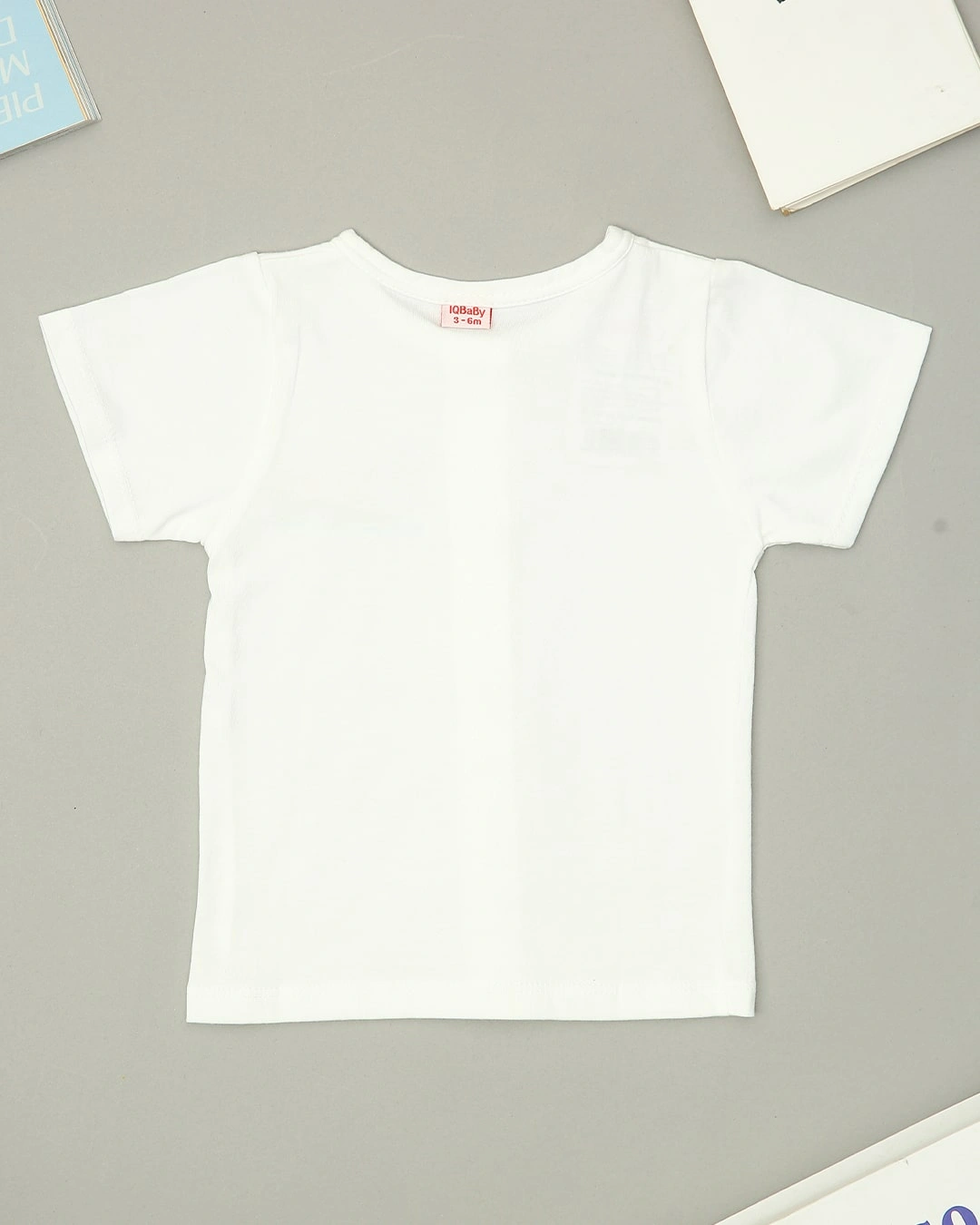 Áo tay ngắn in hình thú IQ Baby màu trắng 2