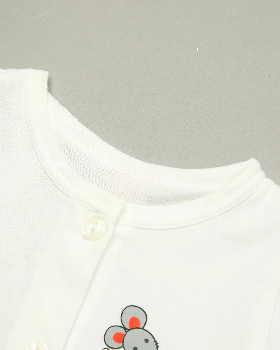 Áo tay ngắn in hình thú IQ Baby màu trắng 3