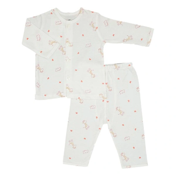 Bộ tay dài cài giữa bé gái Lullaby NH681P màu trắng - hồng 1