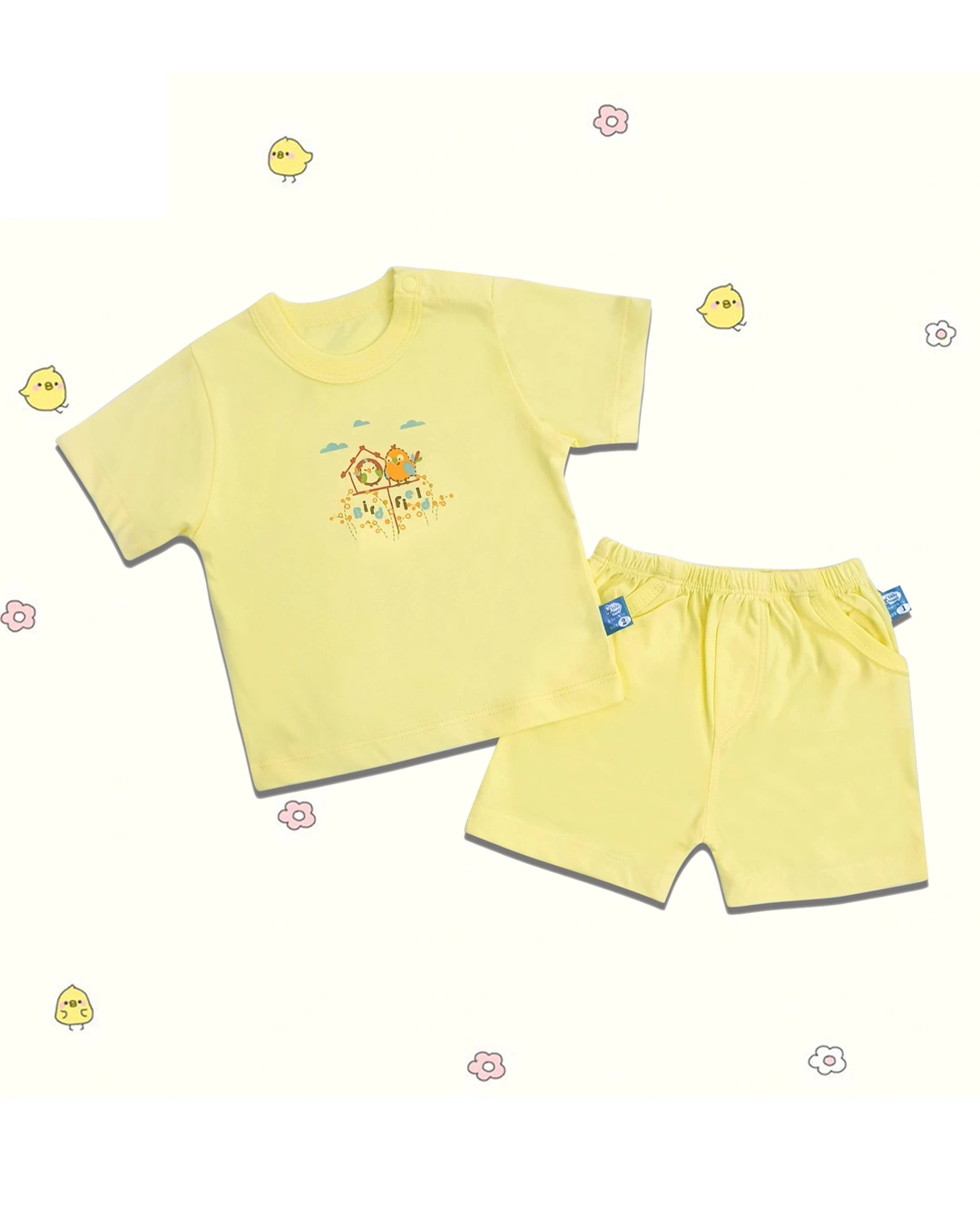 Bộ tay ngắn nút vai BabyMommy CM - Màu ngẫu nhiên 2