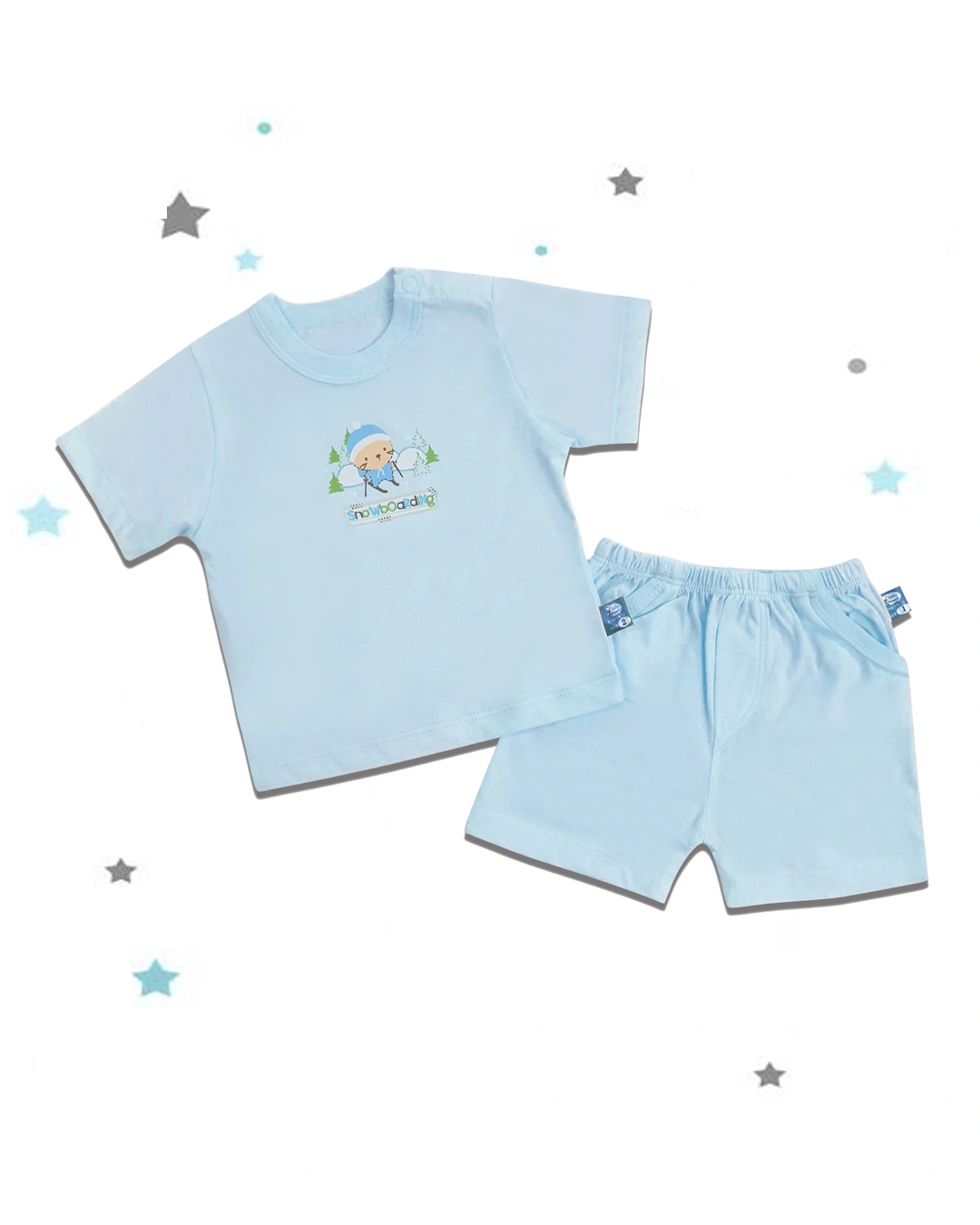 Bộ tay ngắn nút vai BabyMommy CM - Màu ngẫu nhiên 6