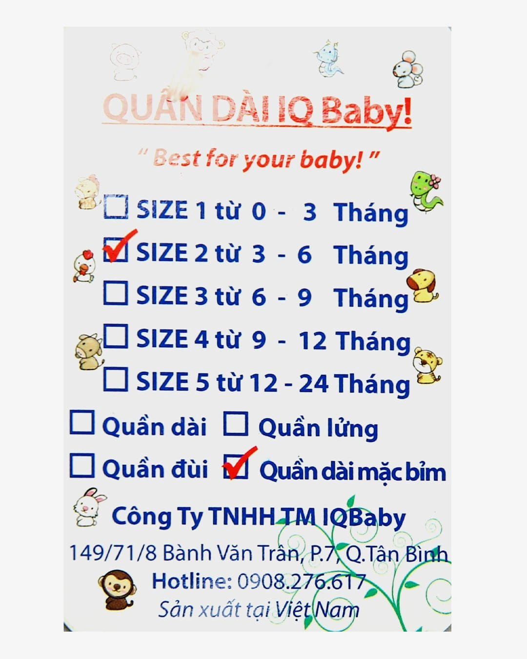 Quần dài IQ Baby màu trắng 6