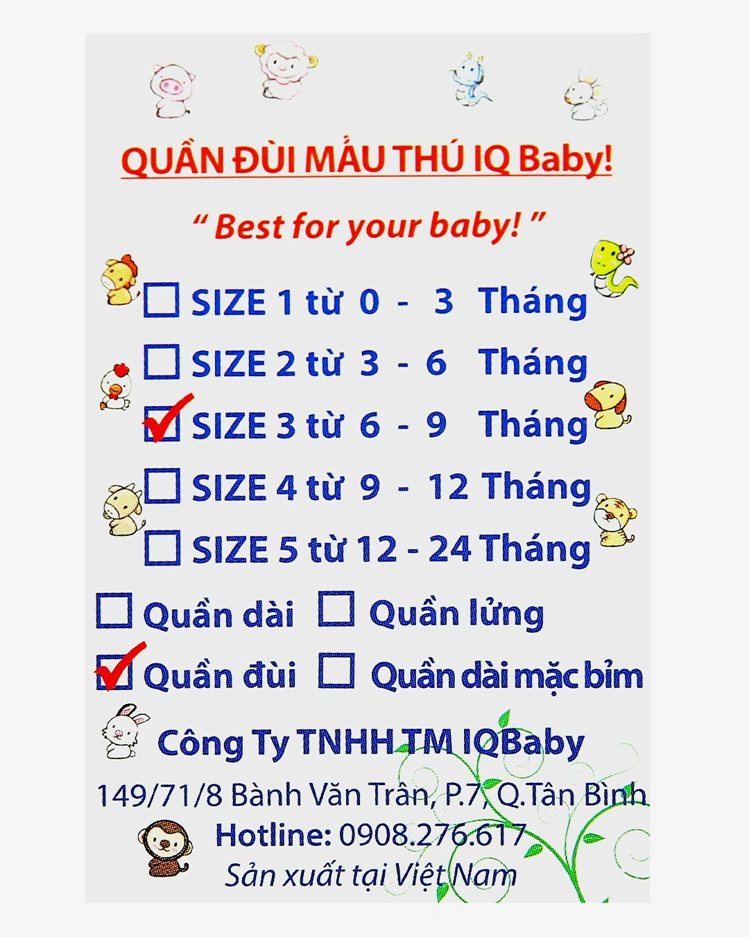Quần ngắn IQ Baby màu trắng 5