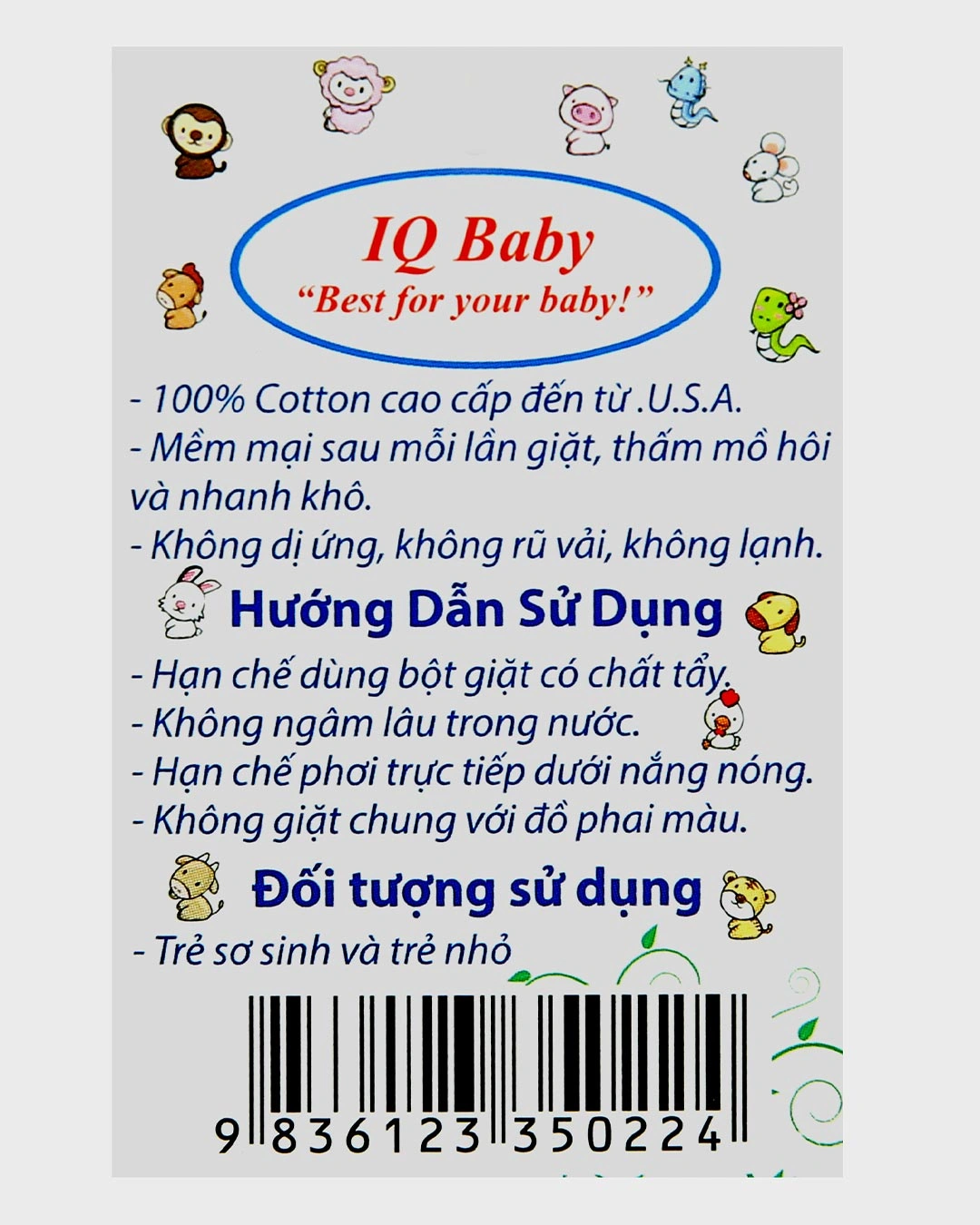 Quần ngắn IQ Baby màu trắng 6