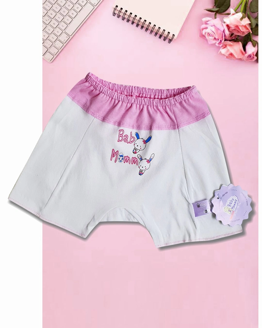 Quần ngắn trắng in họa tiết BabyMommy - Màu ngẫu nhiên 5