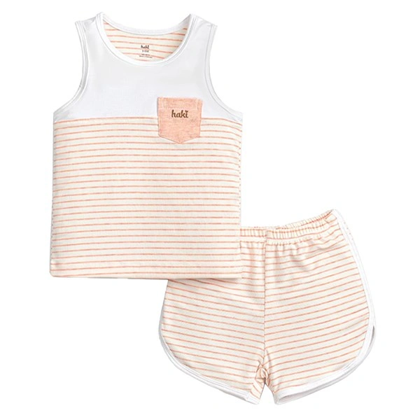 Bộ sát nách kẻ dày Haki màu cam 1