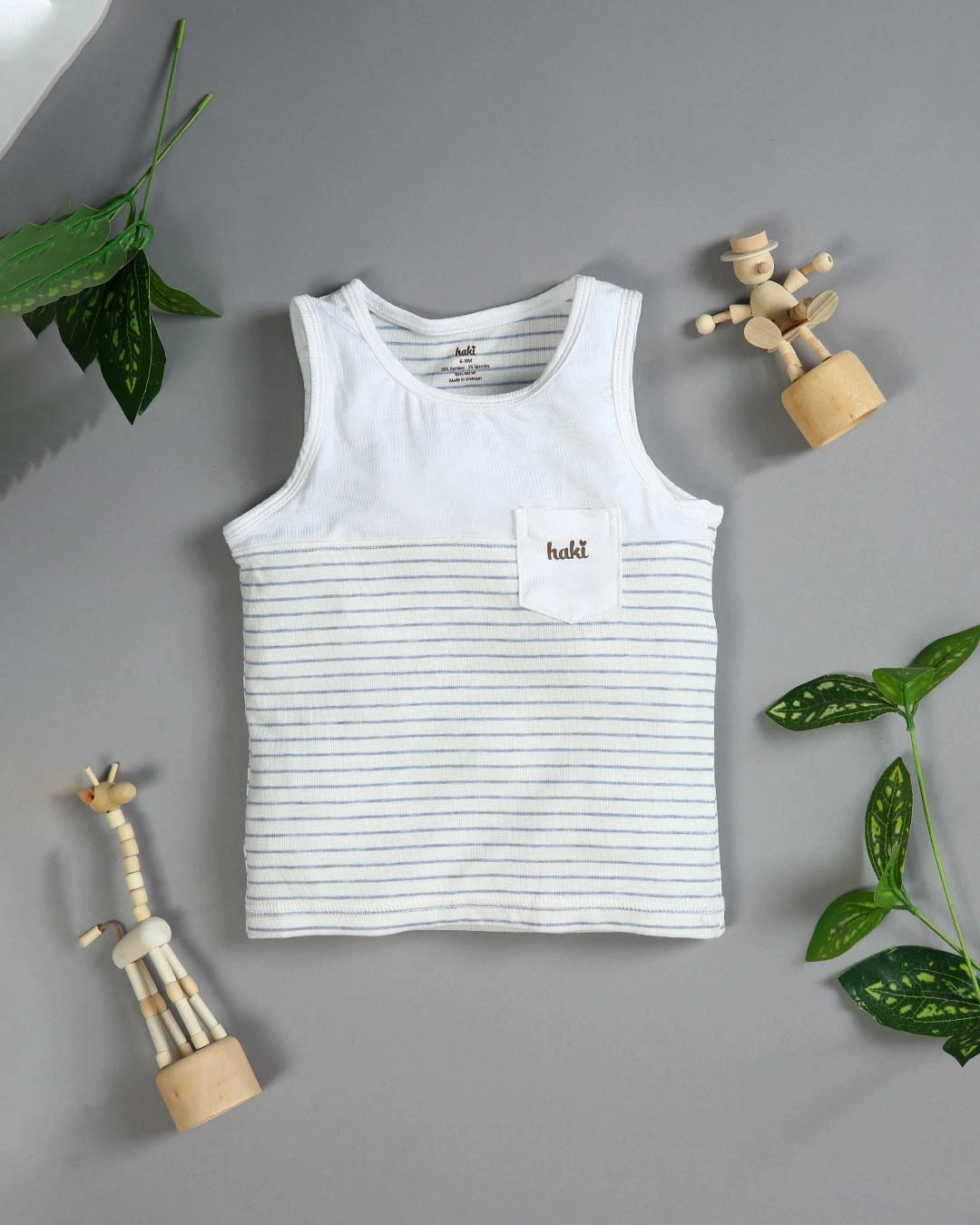 Bộ sát nách kẻ dày Haki màu xanh 3