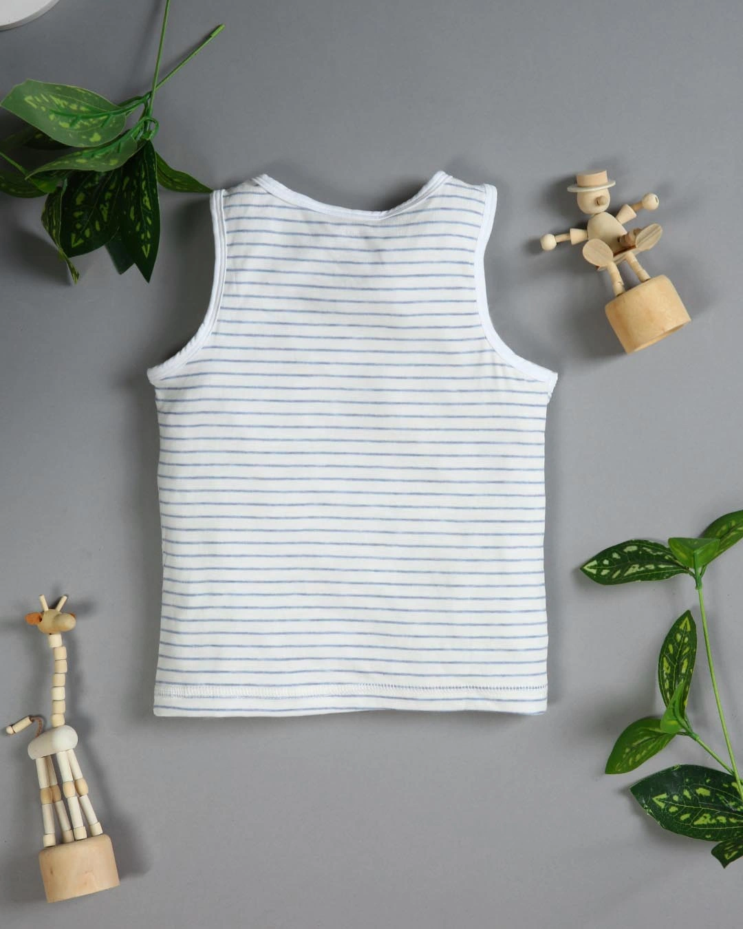 Bộ sát nách kẻ dày Haki màu xanh 4