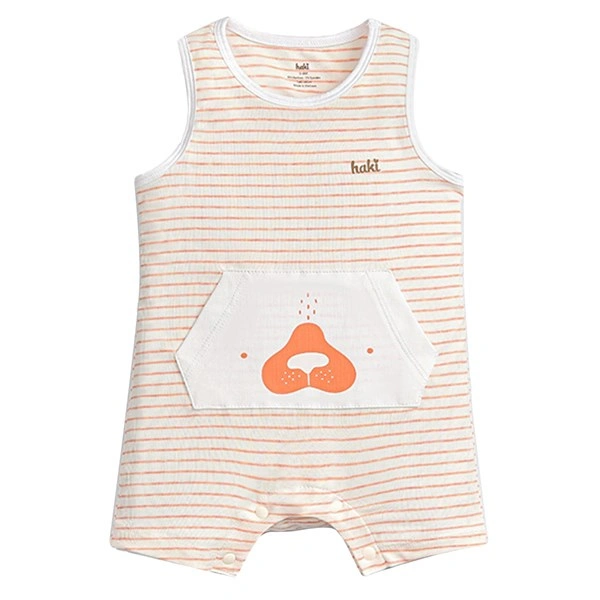 Bodysuit Haki màu cam kẻ dày 1