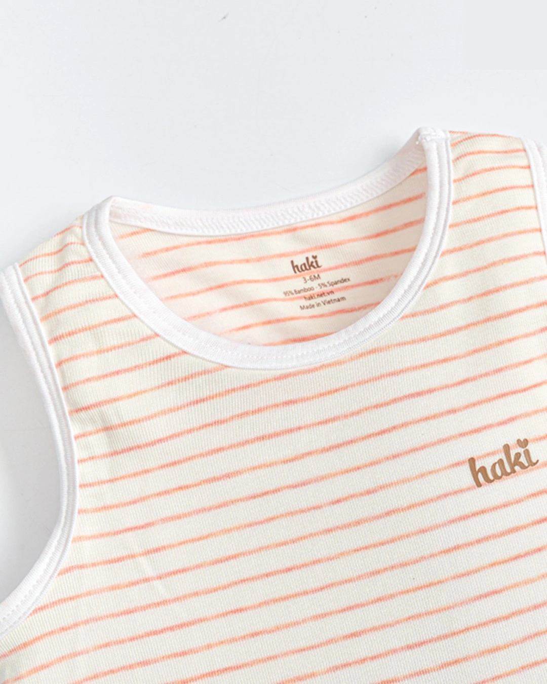 Bodysuit Haki màu cam kẻ dày 3