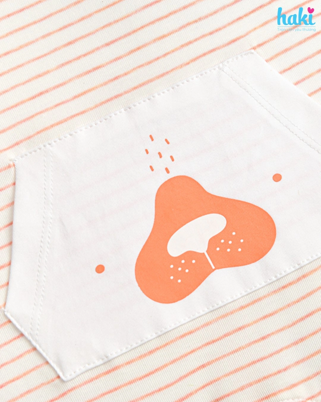 Bodysuit Haki màu cam kẻ dày 4