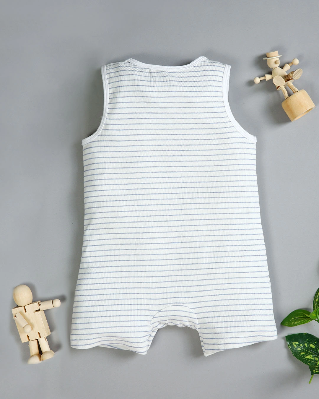 Bodysuit Haki màu xanh kẻ dày 2