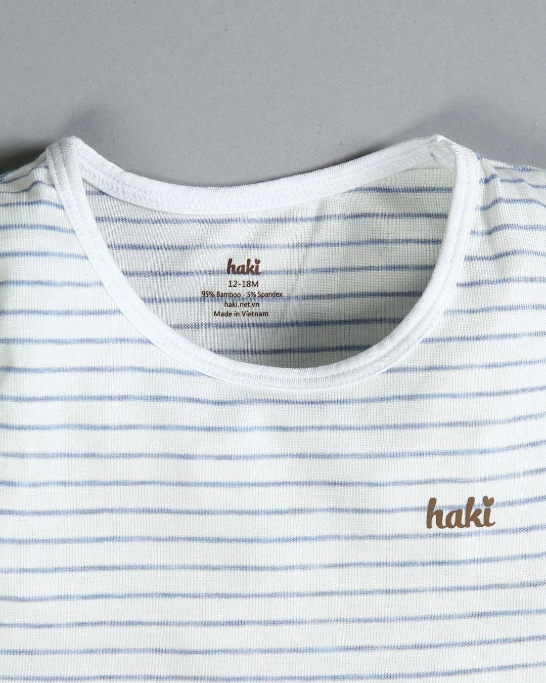 Bodysuit Haki màu xanh kẻ dày 3
