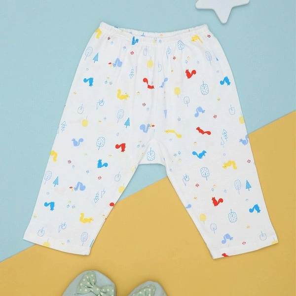 Quần dài in hình bông hồng IQ Baby màu trắng 13