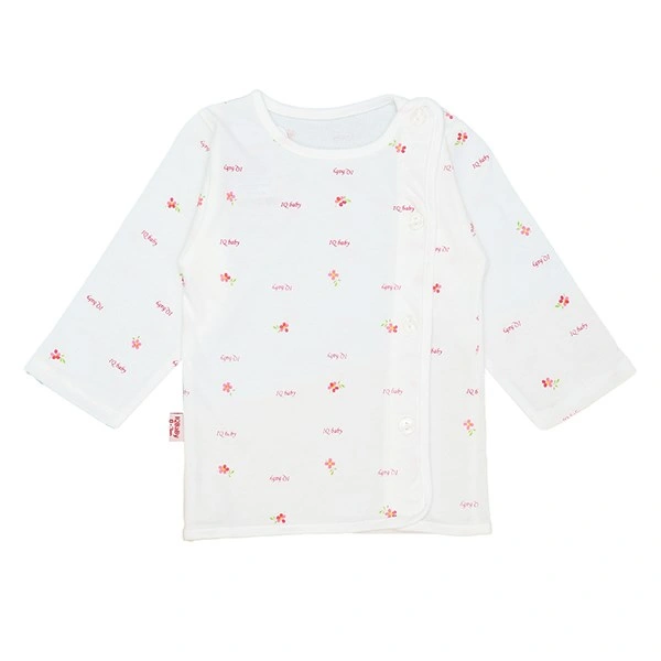 Áo tay dài in hình thú xanh IQ Baby màu trắng 8