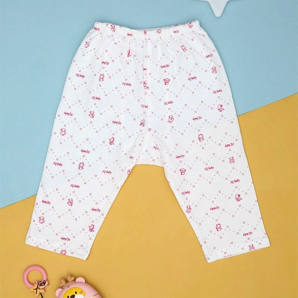 Quần dài in hình bông hồng IQ Baby màu trắng 3