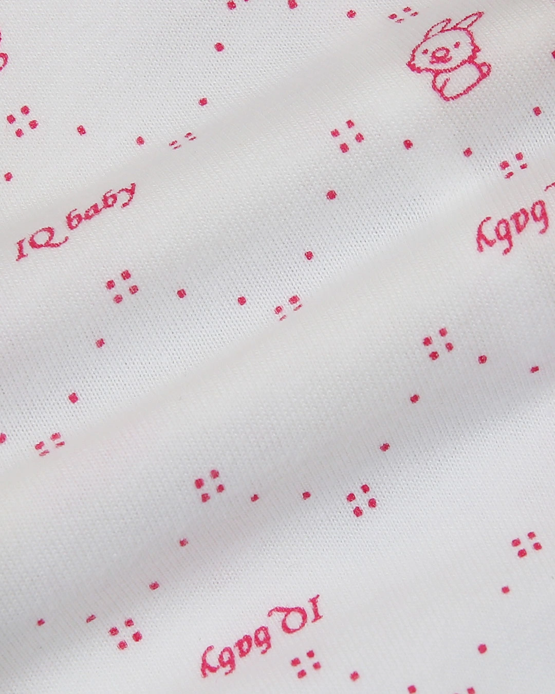 Áo tay ngắn in hình thú hồng IQ Baby màu trắng 4