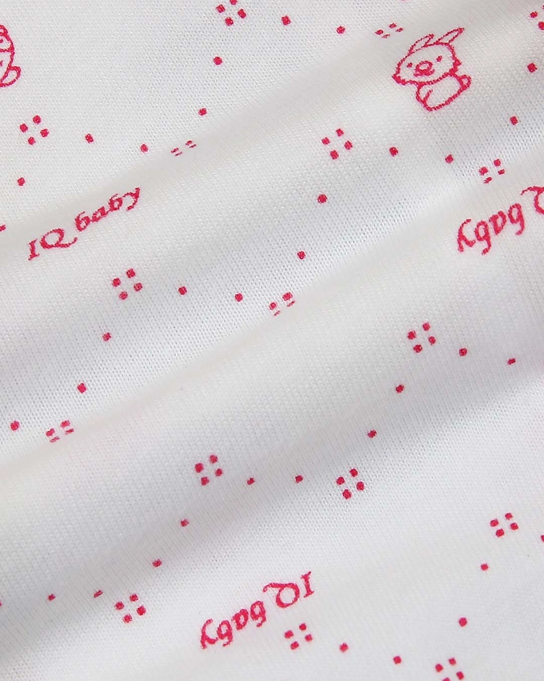 Quần lửng in hình thú hồng IQ Baby màu trắng 4